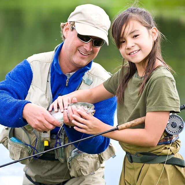 family fly fishing