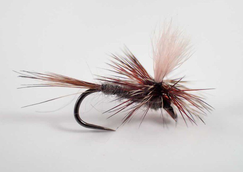 Hares ear parachute dry fly barbless hook. Low priced Uk trout flies..